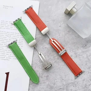 بند اسپریگ مدل Magnetic Leather SP مناسب برای اپل واچ سری Se/1/2/3/4/5/6/7/8/9 سایز 38 / 40 / 41 mm