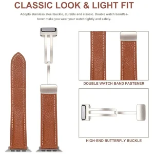 بند اسپریگ مدل Magnetic Leather SP مناسب برای اپل واچ سری Se/1/2/3/4/5/6/7/8/9 سایز 38 / 40 / 41 mm