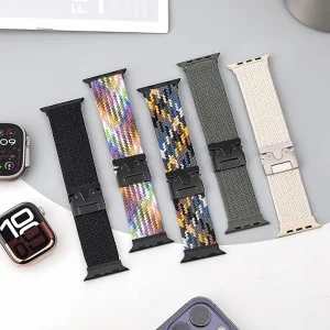 بند ساعت آکوآرا مدل Woven Parachute مناسب برای اپل واچ 42/44/45/49 میلیمتری سری Se/1/2/3/4/5/6/7/8/9/Ultra/Ultra2