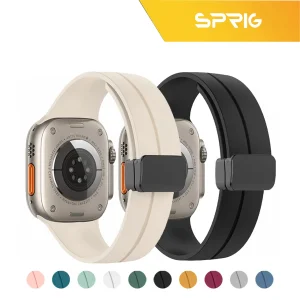 بند اسپریگ مدل Magnetic Silicon مناسب برای اپل واچ 42 / 44 / 45 / 49 میلی متر