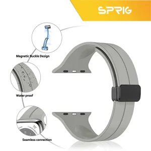 بند اسپریگ مدل Magnetic Silicon مناسب برای اپل واچ 42 / 44 / 45 / 49 میلی متر