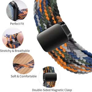 بند راینو مدل Braided Magnet مناسب برای اپل واچ سایز 44/45/46/49 میلی متری سری 1/2/3/4/5/6/7/8/9/10/SE/ULTRA