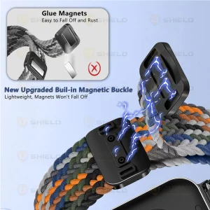 بند آلتیمیت شیلد مدل Braided Magsolo GRD مناسب برای اپل واچ 46 میلی متری سری 11 به همراه کاور