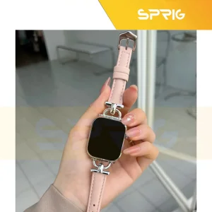 بند اسپریگ مدل Thin leather مناسب برای اپل واچ سری Se/1/2/3/4/5/6/7/8/9/Ultra/Ultra2 سایز 42/44/45 میلی متری