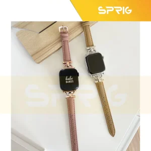 بند اسپریگ مدل Thin leather مناسب برای اپل واچ سری Se/1/2/3/4/5/6/7/8/9/Ultra/Ultra2 سایز 42/44/45 میلی متری
