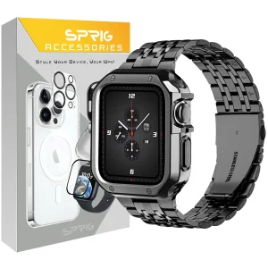 بند اسپریگ مدل 7BeadLUX مناسب برای اپل واچ سری 7/8/9 سایز 41 mm به همراه کاور