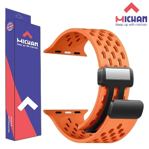 بند میچان مدل Silicone Mag مناسب برای اپل واچ سری سایز /42/44/45/46/49 میلی متری