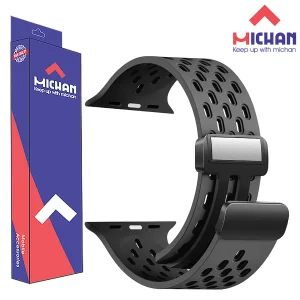بند میچان مدل Silicone Mag مناسب برای اپل واچ سری سایز /42/44/45/46/49 میلی متری