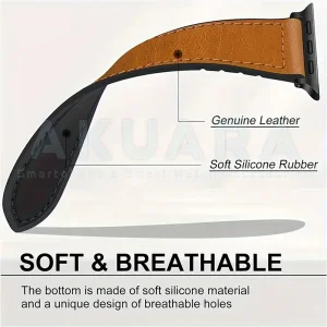 بند آکوآرا مدل MG Leather Sic مناسب برای اپل واچ سری Se/1/2/3/4/5/6/7/8/9/Ultra/Ultra2 سایز 42/44/45/49mm