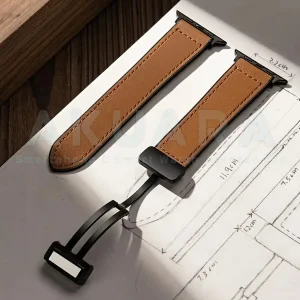 بند آکوآرا مدل MG Leather Sic مناسب برای اپل واچ سری Se/1/2/3/4/5/6/7/8/9/Ultra/Ultra2 سایز 42/44/45/49mm