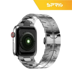 بند استیل اسپریگ مدل Iron man مناسب برای اپل واچ Series 7 Aluminum 45mm / Series 8 Aluminum 45mm