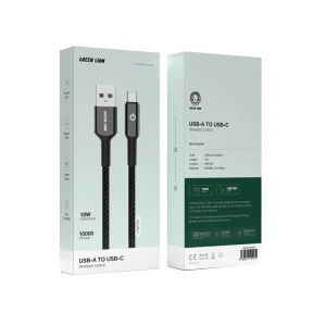 کابل تبدیل USB-A به USB-C گرین لاین مدل Braided timer طول ۱ متر