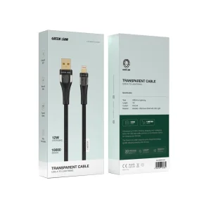 کابل تبدل USB به لایتنینگ گرین لاین مدل Transparent طول ۱ متر