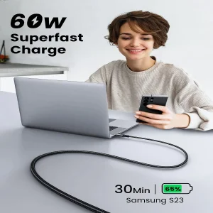 کابل USB-C یوگرین مدل US567 کد 15374 طول 2 متر