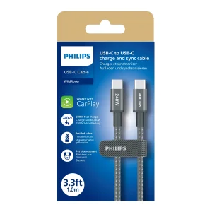 کابل تبدیل USB-C به USB-C فیلیپس مدل DLC7060C طول 2 متر