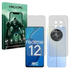 محافظ صفحه نمایش مات کینگ کونگ مدل Tough مناسب برای گوشی موبایل ریلمی 12 4G به همراه محافظ پشت گوشی