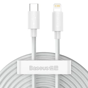 کابل تبدیل USB-C به لایتنینگ باسئوس مدل Simple Wisdom طول 1.5 متر بسته 2 عددی
