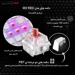 کیبورد مخصوص بازی کورسیر مدل K65 RGB MINI MXRED