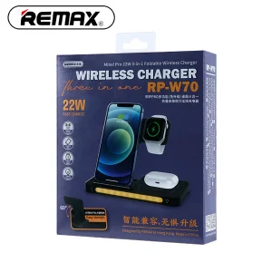 شارژر بی سیم 15 وات 3 پورت ریمکس مدل RP-W70 به همراه کابل USB-C