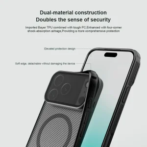 کاور نیلکین مدل Camshield Prop Magnetic Clear Transparent Lens Guard مناسب برای گوشی موبایل اپل iPhone 17 Pro Max