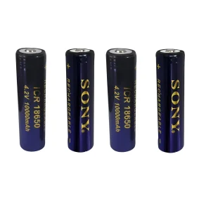 باتری لیتیوم یون قابل شارژ سونی کد ICR-18650 ظرفیت 10000 میلی آمپرساعت بسته 4 عددی
