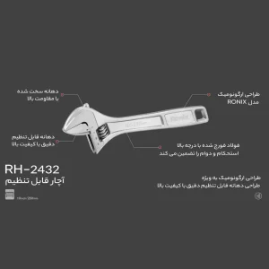 آچار فرانسه رونیکس مدل RH-2431 سایز 8