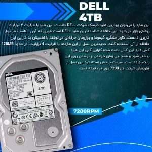 هارددیسک اینترنال دل مدل Enterprise Class 7.2K RPM ظرفیت 4 ترابایت