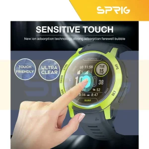 محافظ صفحه نمایش شیشه ای اسپریگ مدل SH-SP مناسب برای ساعت هوشمند گارمین Instinct Solar بسته سه عددی