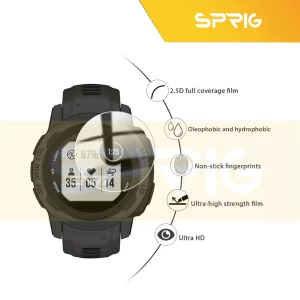 محافظ صفحه نمایش شیشه ای اسپریگ مدل SH-SP مناسب برای ساعت هوشمند گارمین Instinct Solar بسته سه عددی