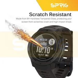 محافظ صفحه نمایش شیشه ای اسپریگ مدل SH-SP مناسب برای ساعت هوشمند گارمین Instinct Solar بسته سه عددی