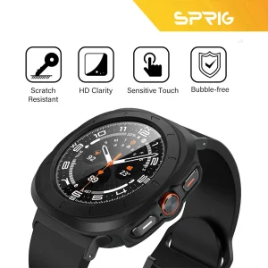 کاور اسپریگ مدل HD PCGLS مناسب برای ساعت هوشمند سامسونگ Galaxy Watch Ultra2 47mm به همراه محافظ صفحه نمایش