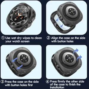 کاور اسپریگ مدل HD PCGLS مناسب برای ساعت هوشمند سامسونگ Galaxy Watch Ultra2 47mm به همراه محافظ صفحه نمایش