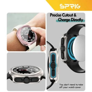 کاور اسپریگ مدل HD PCGLS مناسب برای ساعت هوشمند سامسونگ Galaxy Watch Ultra2 47mm به همراه محافظ صفحه نمایش