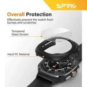 کاور اسپریگ مدل HD PCGLS مناسب برای ساعت هوشمند سامسونگ Galaxy Watch Ultra2 47mm به همراه محافظ صفحه نمایش