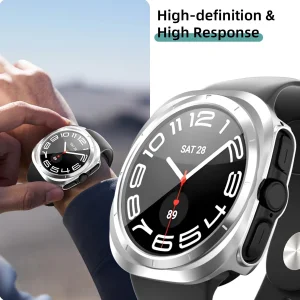 کاور اسپریگ مدل HD PCGLS مناسب برای ساعت هوشمند سامسونگ Galaxy Watch Ultra2 47mm به همراه محافظ صفحه نمایش