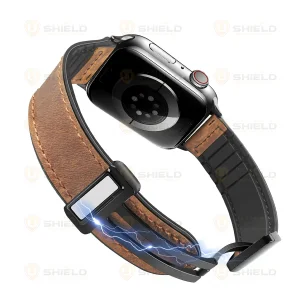 بند آلتیمیت شیلد مدل Smooth Leather Mag مناسب برای اپل واچ 38/40 میلی متری سری 1/2/3/4/5/6/SE/SE2/SE3
