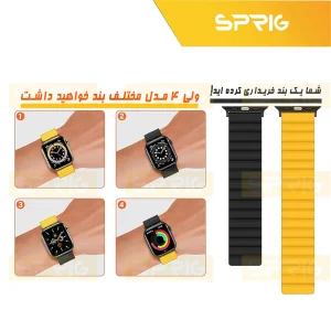بند اسپریگ مدل Silicone Magnetic Link مناسب برای اپل واچ 42 / 44 / 45 / 49 میلی متری