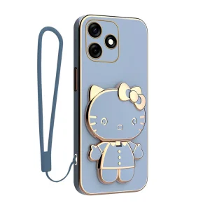 کاور گاردتک آساک مدل Kitty Strap مناسب برای گوشی موبایل تکنو Spark 10C به همراه بند