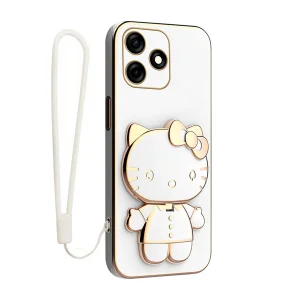 کاور گاردتک آساک مدل Kitty Strap مناسب برای گوشی موبایل تکنو Spark 10C به همراه بند