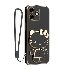 کاور گاردتک آساک مدل Kitty Strap مناسب برای گوشی موبایل تکنو Spark 10C به همراه بند