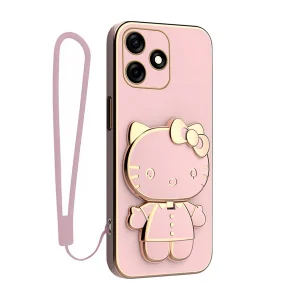 کاور گاردتک آساک مدل Kitty Strap مناسب برای گوشی موبایل تکنو Spark 10C به همراه بند