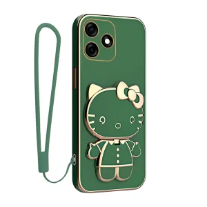 کاور گاردتک آساک مدل Kitty Strap مناسب برای گوشی موبایل تکنو Spark 10C به همراه بند