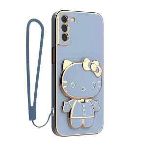 کاور گاردتک آساک مدل Kitty Strap مناسب برای گوشی موبایل  سامسونگ Galaxy S22 به همراه بند