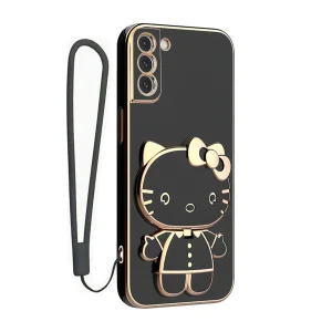 کاور گاردتک آساک مدل Kitty Strap مناسب برای گوشی موبایل  سامسونگ Galaxy S22 به همراه بند