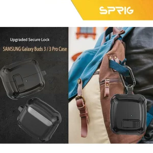 کاور اسپریگ مدل Eggshell-SP-Lockable مناسب برای کیس سامسونگ Galaxy Buds 3 / 3 Pro