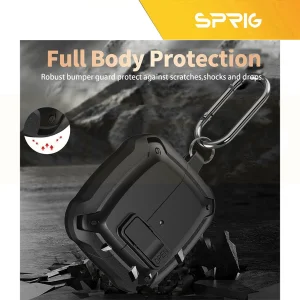 کاور اسپریگ مدل Eggshell-SP-Lockable مناسب برای کیس سامسونگ Galaxy Buds 3 / 3 Pro