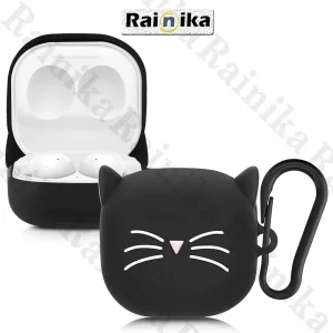کاور رینیکا مدل Buds Cat Black-White مناسب برای کیس هدفون بی سیم سامسونگ Galaxy Buds Live / Buds Pro / buds 2 / buds 2 pro / Fe