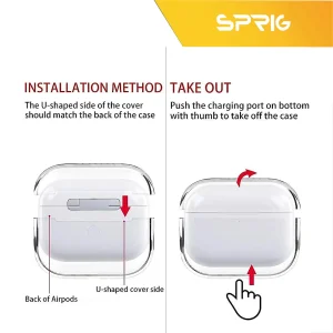 کاور اسپریگ مدل Transparent Guard مناسب برای کیس اپل ایرپاد Airpods 3