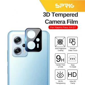 محافظ لنز دوربین اسپریگ مدل 3D-FU مناسب برای گوشی موبایل شیائومی Poco X4 GT به همراه محافظ صفحه نمایش
