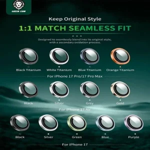 محافظ لنز دوربین گرین لاین مدل Classic Camera Lens مناسب برای گوشی موبایل اپل iPhone 17 Pro Max / iPhone 17 Pro